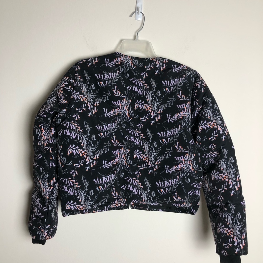Cinq a Sept Floral Puffer Bomber Cropped Jacket - Picture 12 of 15